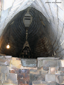 inside the anagama (wood-fire) kiln